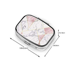 Scatola quadrata per pillole per medicina, motivo: Nexus geometrico rosa oro alla moda, organizer per pillole da viaggio, per integratori di vitamine