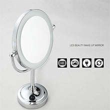 specchio trucco,specchio trucco,Specchio cosmetico da tavolo 3x da 8 pollici, specchio cosmetico a LED bifacciale con cromatura chiara