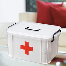 LICHENGTAI Scatola di medicina portatile in plastica per uso domestico, kit di pronto soccorso 24,5 x 17,5 x 13,5 cm, contenitore per medicinali per casa, clinica, ospedale, bianco
