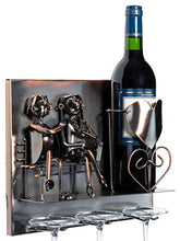 Brubaker Portabottiglie armanti - Wall Art Picture Metal - con 3 portabicchieri - Incluso Biglietto di Auguri per Il Vino Presente