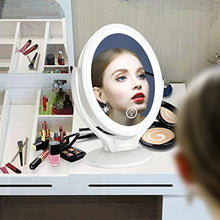 Aesfee Specchio da Trucco con Luci LED, Ingrandimento 1x/7x Specchio Cosmetico a Doppia Faccia Ruotabile di 360°, Interruttore Tocca, Specchio Illuminato Portatile per Viaggio,Bagno