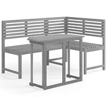 SKM Set da Bistrot 2 pz in Legno Massello di Acacia Grigio