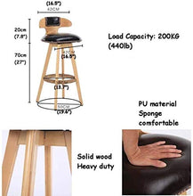 BDLYZ Yxsd Bar Stool pranza Sedia con Schienale e poggiapiedi Naturali Gambe in Legno massello con attenuato Pad Designer contemporanea for Office Lounge Pranzo Cucina