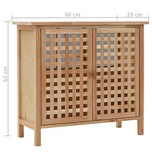 vidaXL Legno Massello di Noce Mobiletto per Lavello con Specchio Pratico Elegante Arredi Bagno Armadietto Sottolavello con 2 Ante Colore Naturale