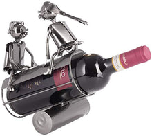 Brubaker Portabottiglie Vino Amanti su Rocker - Oggetto di Decorazione - Supporto per Bottiglie di Metallo - con Biglietto d'Auguri per Il Vino Regalo