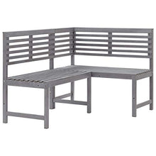 SKM Set da Bistrot 2 pz in Legno Massello di Acacia Grigio