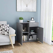 XHCP Credenza, Comodino, Comodino, cassettiera per la casa Soggiorno Camera da Letto Bianco Lucido 80x36x75 cm truciolare