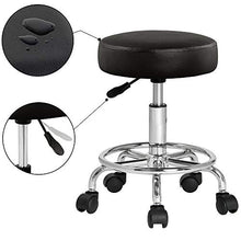 CASARIA Sgabello girevole altezza regolabile 51-65 cm sedia da lavoro 360° spessore seduta 10cm centro bianco
