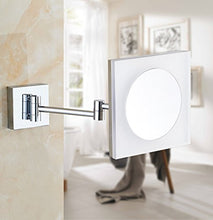 WM 8.5Inch LED Specchio Trucco, Rotazione 360° Specchio Quadrato, Montaggio A Parete Specchio Con Luci Bagno Finitura Rame Specchio-10.24