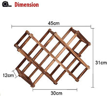 SWAMEY Foldable Wooden Wine Rack Organizer Display Shelf, 45 X 31 X 12Cm, Capacity 10 Bottle (Carbonized Color,No Oil Paint)