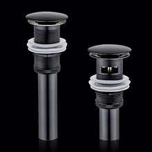 SHDJYR Scarico per lavabo in Ottone Massiccio per lavabo con/Senza troppopieno Accessori da Bagno Neri/cromati/Oro/sfregati ad Olio Senza troppopieno