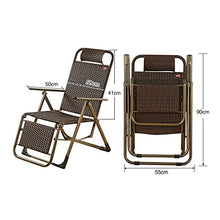 Sywlwxkq Sedia a Sdraio Pieghevole, Sedia di Vimini, Sdraio Pieghevole, Sedia da Giardino reclinabile, sedie a Sdraio, sedie a gravità Zero, Larghezza Super 58 cm, Patio Giardino in spiaggi