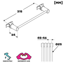Handy linear 315 - Portasciugamani per radiatore tubolare multicolonna - si fissa direttamente sul radiatore tubolare - cromato