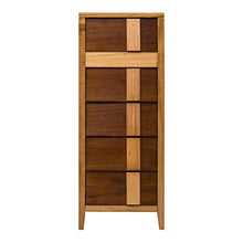Rebecca Mobili Armadietto Comodino 5 Cassetti Legno Beige Marrone Stile Contemporaneo Camera da Letto Corridoio (cod. RE4659)