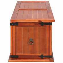 BIGTO - Cassapanca Vintage in Legno di Acacia Massiccio, per Camera da Letto, Armadio, casa, Marrone, 90 x 45 x 40 cm