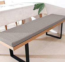 Cuscino spesso per panca da giardino, morbido tappetino per dondolo per sedia, cuscino da interno e divano, in cotone e lino (grigio chiaro, 30 x 100 x 5 cm)