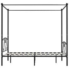 BIGTO - Struttura per letto a baldacchino, in metallo, per camera da letto, stile nero, 140 x 200 cm