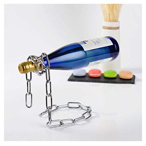 ASDFGHJKL Creativo Sospensione A Catena Wine Rack, Galleggiante in Acciaio Catena Bottiglia di Vino della Cremagliera/Supporto Contiene Bottiglie in The Air