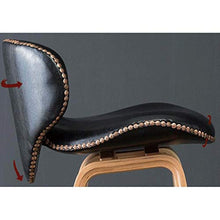 WGEMXC Sedia, Sedia da Ufficio Domestico, Sgabello Sgabelli da Bar in Legno Massello, Sgabello Alto Decorativo per Mobili Neri, Sedia per il Tempo Libero,Gambe Nere,H69Cm