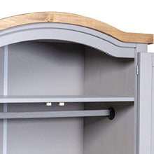 Tidyard Armadio in Legno di Pino Messicano Corona Range 2 Porte Grigio 101 x 52 x 170 cm