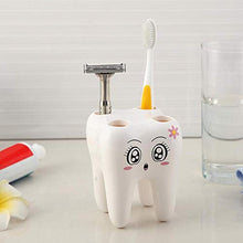 Portaspazzolino a forma di denti a 4 fori con supporto per spazzolini, portaspazzole, mensola per rasatura, rasoio per bagno, 2 pezzi