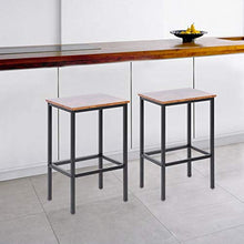 Sgabelli da Bar Sedia Alta per Cucina,2xSgabello da Bar Moderno in Acciaio+MDF Sgabelli da Bar con Poggiapiedi con Supporta 120 kg per Cucina, Soggiorno, Sala per Feste, Bar 30x40x63,5 cm