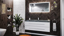 Set da bagno Damo 130 2 parti incl. granito G654 1 foro in bianco lucido