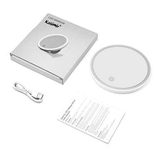 Kasimir Specchio da Trucco con Luce LED Specchio Cosmetico Illuminato Portatile Specchio Makeup Professionale Touch Screen per Trucco Camera da Letto Rasatura e Viaggio - Il Giro, Bianco