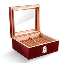 Humidor Scatola per Sigari in Legno Massello Idratante E umidità Costante Umidificatore in Legno di Cedro di Grande capacità Humidor Scatola per Sigari può Contenere 50 Sigari