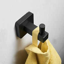 Ganci portasciugamani Appendiabiti a Parete Porta Asciugamani, Gancio Appendiabiti Porta Accappatoio,gancio bagno 2 pezzi nero accessori da cucina Gancio Acciaio Inossidabile Bagno da Parete Leekayer