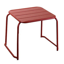 Set Tavolino e 2 Poltrone da Giardino in Metallo Bistro Rosso