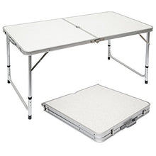 AMANKA Tavolino da PIC-nic incl 4 Sgabelli Tavolo da Campeggio 120x60x70cm Altezza Regolabile Pieghevole Formato Valigia Grigio Chiaro