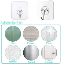 Ganci Adesivi Trasparenti,Gancio Adesivo Bagno Trasparenti, Ganci Adesivi Per Parete,per Bagno Cucina Porta per appendere l'accappatoio, asciugamani, borse, vestiti, etc. (20)