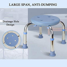 WCY Sgabello da Doccia, sedili per Il trasferimento del Bagno per Bambini con Foro di drenaggio, Sedile Rotondo Regolabile per Adulti - Sedile Addensato, Blu yqaae (Color : Blue)