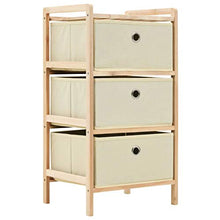 Tidyard Cassettiera Armadietto in Tessuto con 3 Cesti, Beige, 32 x 26 x 60 cm
