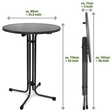Beautissu Sylt Gastro Tavolo Alto Pieghevole Ø 80 cm Tavolo Bar Esterno Grigio - Tavolino da Bar o da Cucina Rotondo per bistrot e Pub - Tavolo da Giardino - Resistente al Calore e ai Graffi