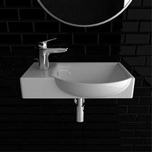 Alpenberger - Lavandino elegante in formato mini, da parete, in ceramica di alta qualità, per il bagno degli ospiti (45 x 32 cm, rettangolare)