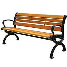Sedia da giardino panchina da giardino in legno, Panchina per il tempo libero per 2 persone con schienale e braccioli, Sede di svago del parco della terrazza del cortile del metallo anticorrosivo