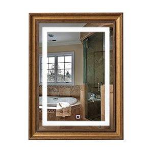 PIGE Specchio cosmetico, Specchio da Bagno a LED da 800 × 600mm, Specchio per Il Trucco Specchio per rasatura, Funzione Touch-Anti-Fog