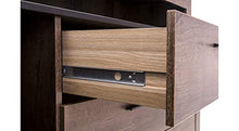 Meubletmoi - Cassettiera con 4 cassetti, 1 anta, decorazione in rovere nero e marrone, design contemporaneo, chic, collezione Riviera