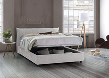 Talamo Italia Letto contenitore Matrimoniale Alice, Made in Italy, Letto con rivestimento in tessuto, Apertura frontale, adatto per materasso 160x190 cm, Bianco