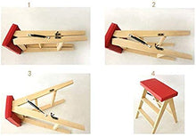 Sgabello legno Delle famiglie multi-funzione scaletta pieghevole struttura creativa scala in legno massello Scala Sgabello coperta mobile Ladder Chair Crescente Scala Piccolo ladde ( Color : Red )