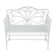 miozzi Panchina 2 Posti da Giardino in Ferro Romantico Bianco 109.5x51x95.5 cm