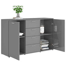 XHCP Credenza, Comodino, Comodino, Mobile Laterale per Soggiorno Camera da Letto Camera da Letto Nero Lucido 120x35,5x75 cm truciolare
