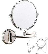 HGXC Specchio da Parete Girevole bilaterale da 8 Pollici, Specchio da Trucco cosmetico da Barba Pieghevole Estensibile con ingrandimento 3X