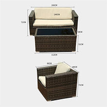 Tavolo in vimini in rattan mobili in patio e set sedia, Grande rattan Garden Sofà Mobili da giardino Mobili da giardino in rattan Set di mobili da giardino Set di tavolino da caffè tavolino da caffè P