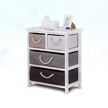 ZHongWei-- Cassettiera-Comodino Cassettiera/Cassettiera con cassettiera in Legno massello in Rattan