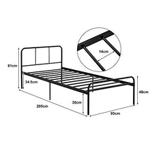 Joycelzen Letto singolo, 3ft Semplice Giroletto in metallo con Robusto Design per Bambini, Adolescenti, Adulti, 90 x 200 cm