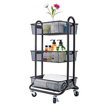 LYM &ripiano di stoccaggio Carrello portaoggetti, Studio Bagno Soggiorno Mobile portaoggetti Carrello portaoggetti su Ruote a 3 Strati Scaffale di Finitura