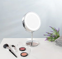 Sichler Beauty Specchio: Specchio cosmetico a LED, 2 superfici a Specchio, Pacco Batteria, Ingrandimento 3X / 7X (Specchio con Luce)